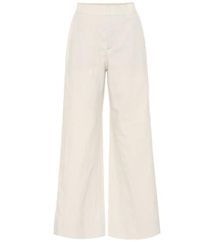 Brunello Cucinelli High-waisted Linen And Cotton Pants