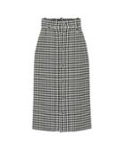 Balenciaga Houndstooth Wool-blend Midi Skirt