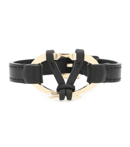 Valentino Leather Logo Bracelet