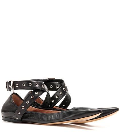 Valentino Valentino Garavani Love Latch Leather Ballerinas