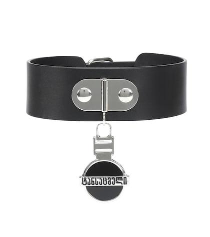 Vetements Georgian Logo Leather Choker