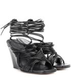 Rick Owens Tangle Leather Wedge Sandals