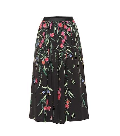 Prada Floral Stretch-cotton Midi Skirt