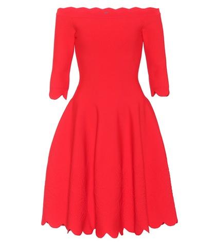 Alexander Mcqueen Off-the-shoulder Knit Minidress