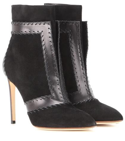 Francesco Russo Suede And Leather Ankle Boots