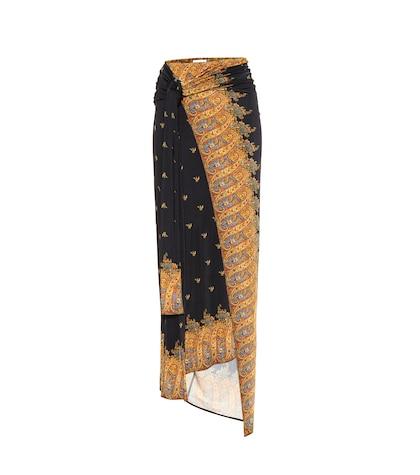 Paco Rabanne Printed Jersey Wrap Skirt