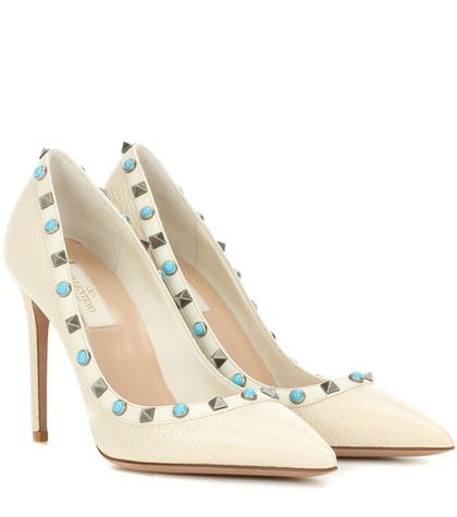 Bottega Veneta Valentino Garavani Rockstud Rolling Leather Pumps