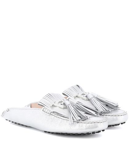 Dita Eyewear Gommino Metallic Leather Slippers