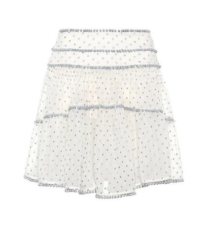 Repetto Painted Heart Contour Cotton And Silk Skirt