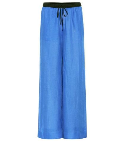 Diane Von Furstenberg Linen-blend Wide-leg Trousers