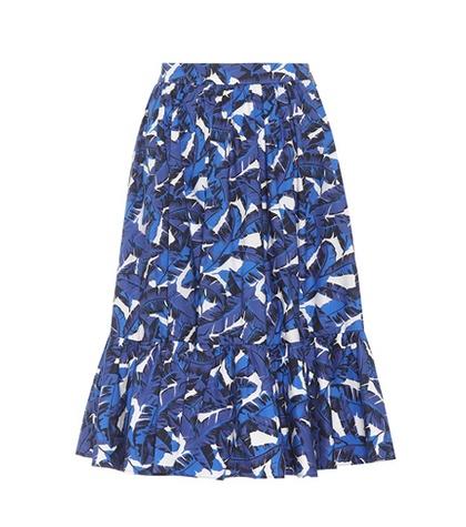 Msgm Printed Cotton Midi Skirt