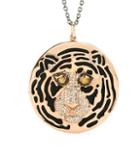 Roberto Marroni 18kt Rose Gold African Tiger Necklace With Onyx And Black, Yellow And Brown Diamonds