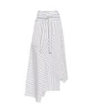 Jw Anderson Striped Cotton Poplin Midi Skirt