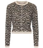Saint Laurent Leopard Wool-blend Jacquard Cardigan