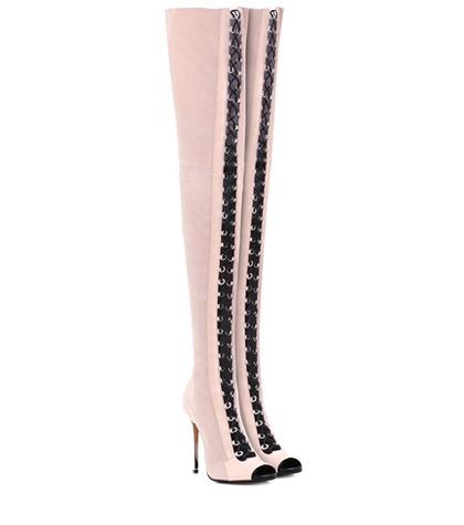 Balmain Suede Over-the-knee Boots