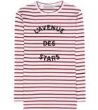 Valentino L'avenue Des Stars Striped Cotton Top