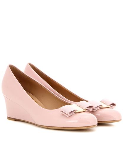 Salvatore Ferragamo Mirabel Patent Leather Wedges