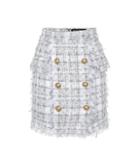 Balmain Exclusive To Mytheresa – Metallic Checked Tweed Miniskirt