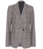 Brunello Cucinelli Plaid Wool Wrap Blazer