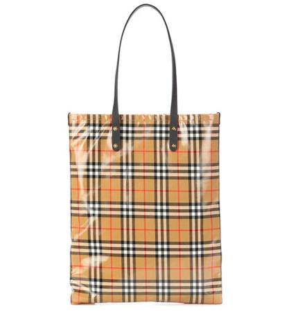 Burberry Large Coated Checked Tote