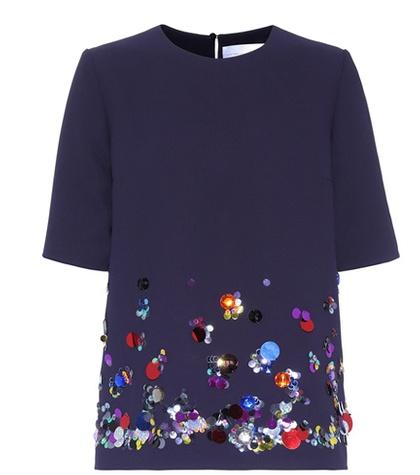 Victoria Victoria Beckham Embellished Crêpe Top