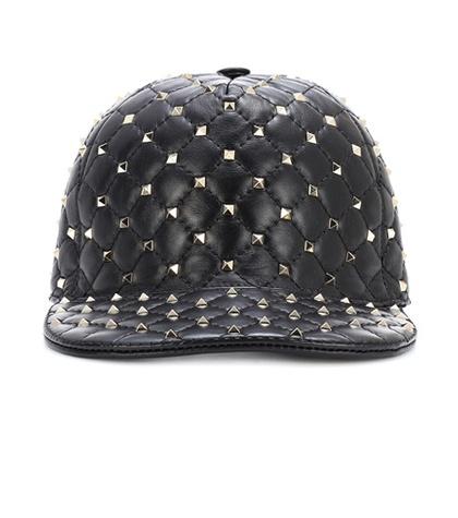 Valentino Valentino Garavani Rockstud Spike Leather Cap