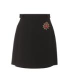 Mcq Alexander Mcqueen Embroidered Wool Miniskirt