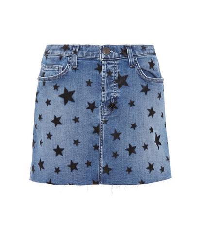 Current/elliott Printed Denim Miniskirt
