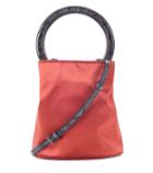 Marni Pannier Snakeskin-trimmed Satin Bucket Bag