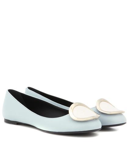 Loewe Round Belle Leather Ballerinas