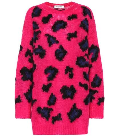 Valentino Leopard Mohair-blend Sweater