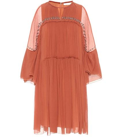 Chlo Embellished Silk-crépon Dress