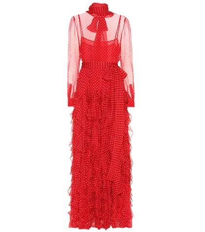 Valentino Polka-dot Silk Gown