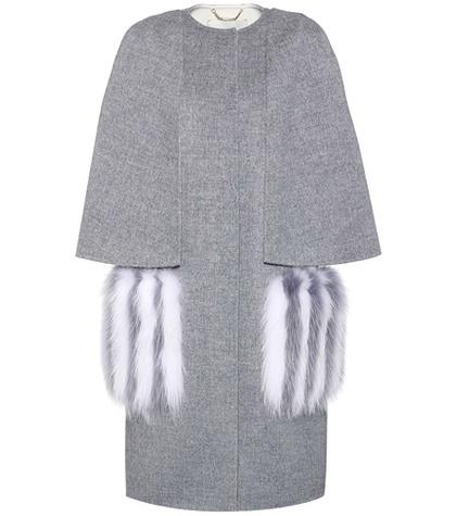 Fendi Wool And Fur Coat
