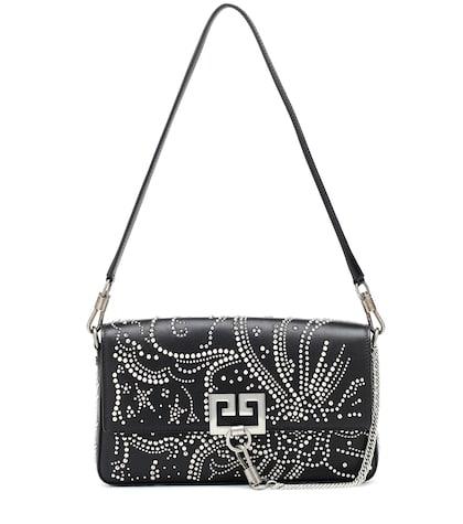 Saint Laurent Charm Studded Leather Shoulder Bag
