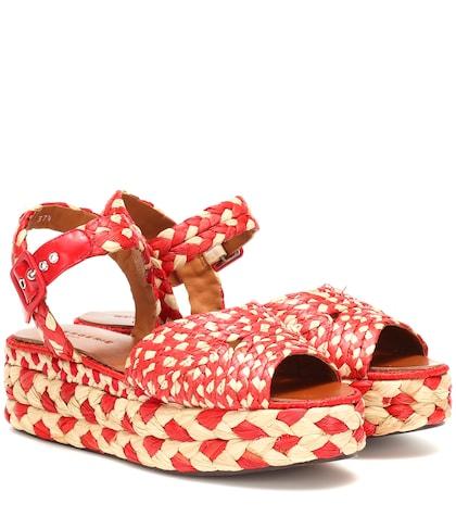 Clergerie Artemis Raffia Platform Sandals