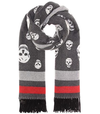 Alexander Mcqueen Skull Wool And Cashmere Scarf