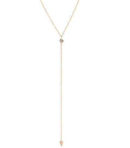Loren Stewart Square Gemstone Lariat 14kt Yellow Gold Necklace