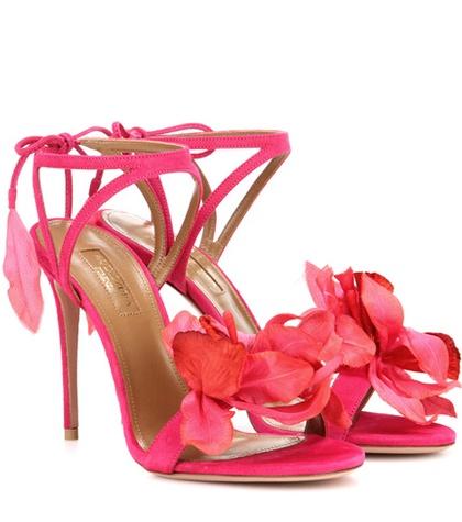 Prada Flora 105 Embellished Suede Sandals