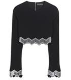 David Koma Plexi Crystal-embellished Crop Top