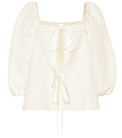 Cult Gaia Aurel Linen And Cotton Top