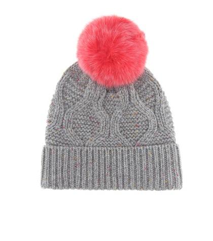 Yves Salomon Fur-trimmed Wool Beanie
