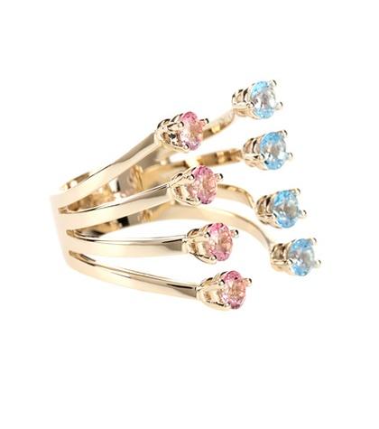 Delfina Delettrez Dots 9kt Gold Ring With Topaz