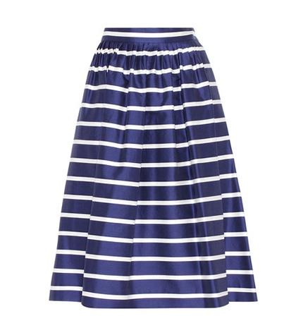 Polo Ralph Lauren Striped Cotton And Silk Skirt