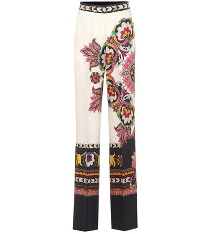 Etro Jacquard Silk-blend Trousers
