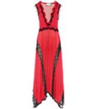 Gucci Pleated Floor-length Dress With Lace