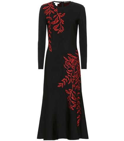 Oscar De La Renta Jacquard Knit Midi Dress
