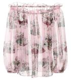 Dolce & Gabbana Printed Silk Off-the-shoulder Top