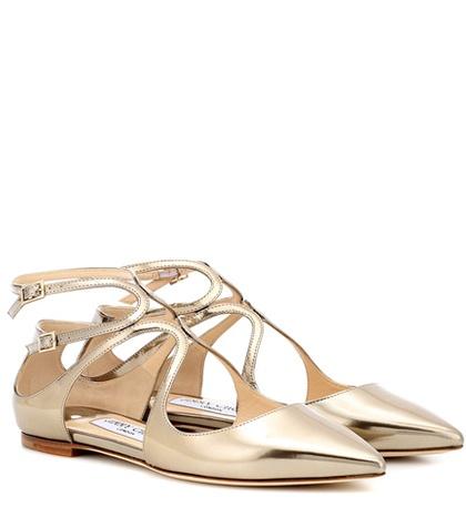 Jimmy Choo Lancer Leather Ballerinas