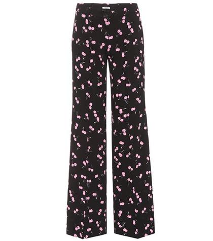 Miu Miu Printed Crêpe Trousers